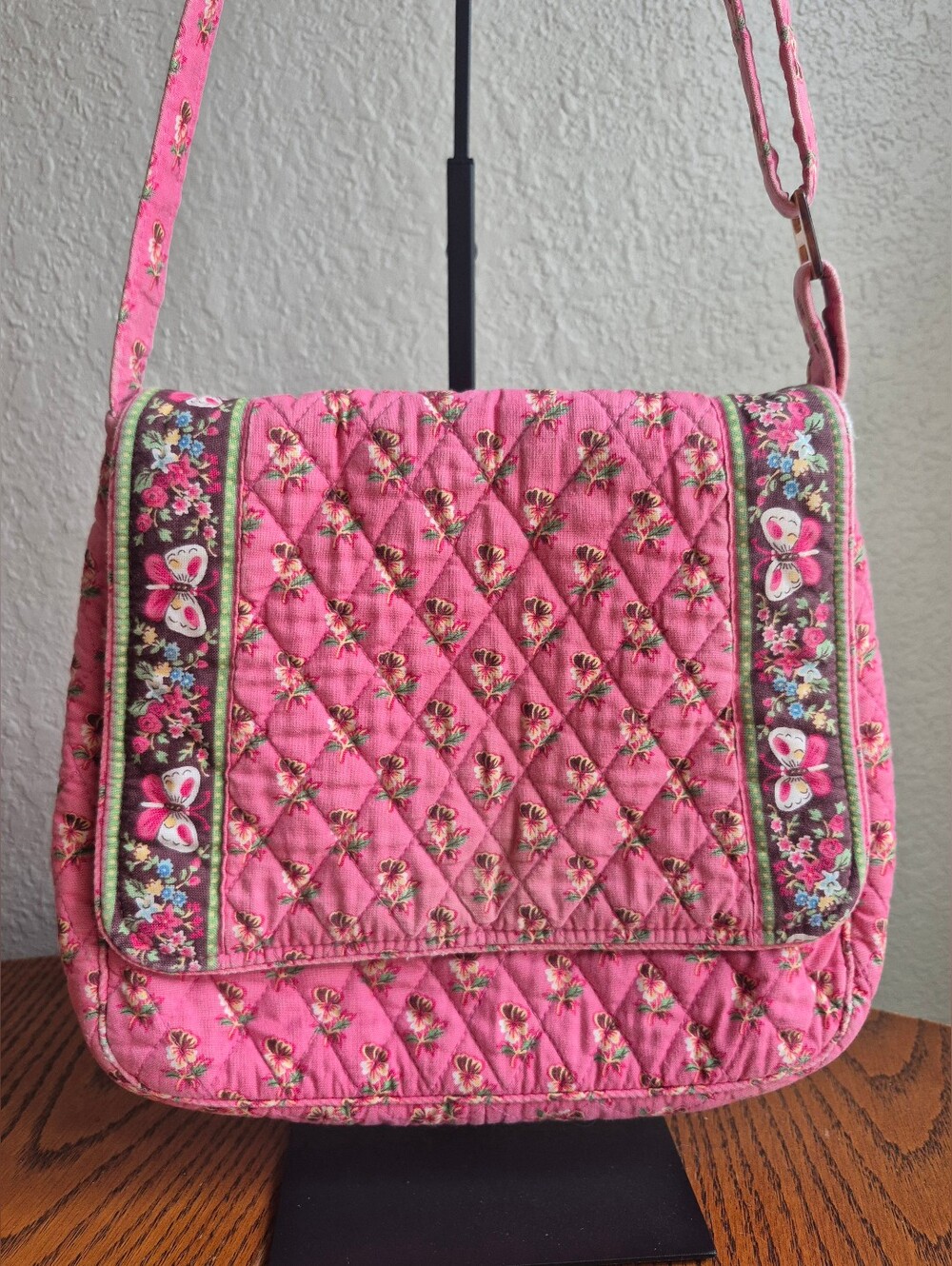 Vera Bradley Pink Pansy Crossbody Bag (2003)